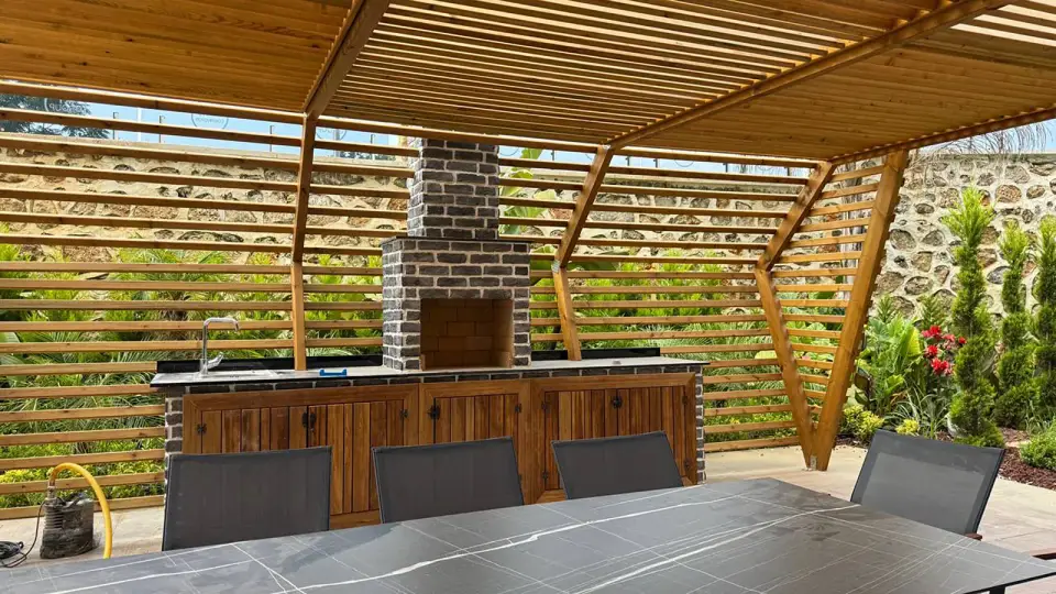 Gazebo with a barbecue area