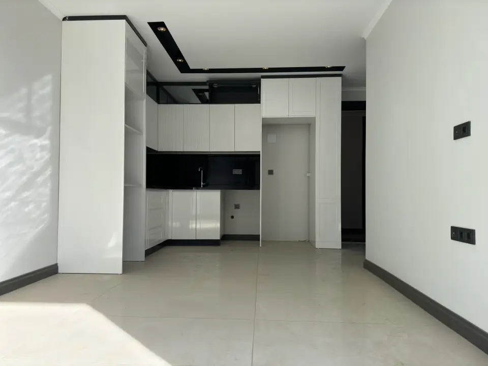 Kitchen-living room with white fronts