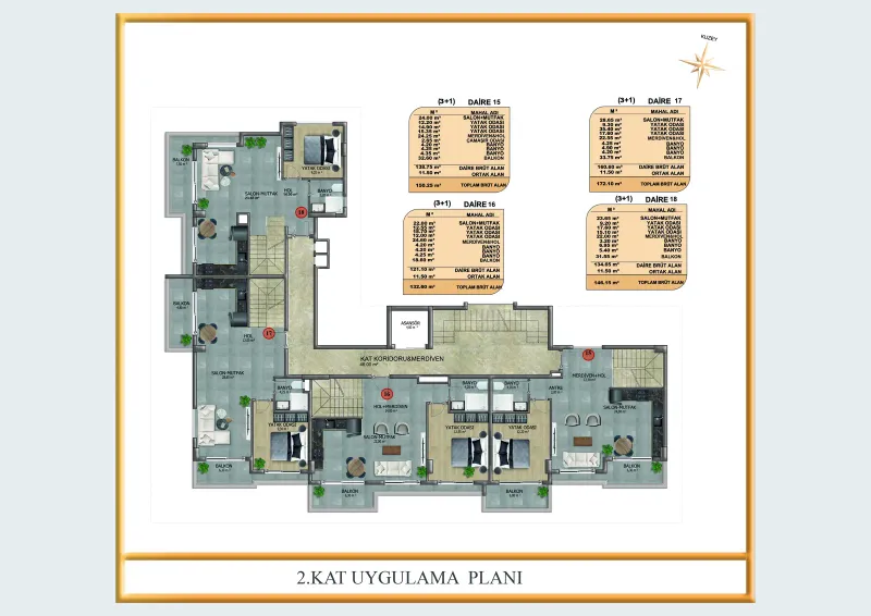 Floor 2 plan: 3+1 duplexes